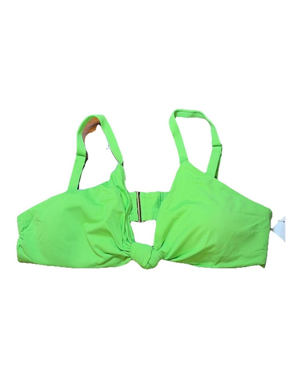 NWT Andie The Santorini Bright Green Neon Palm Bikini Top Size XXXL US 20